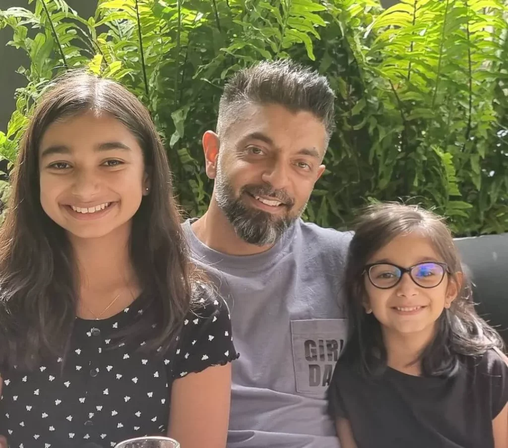 Nikhil Patel With His Daughters